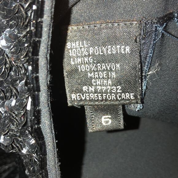 Vintage Sexy black Sequence and beaded long sleeved dress size 6 - Picture 12 of 12